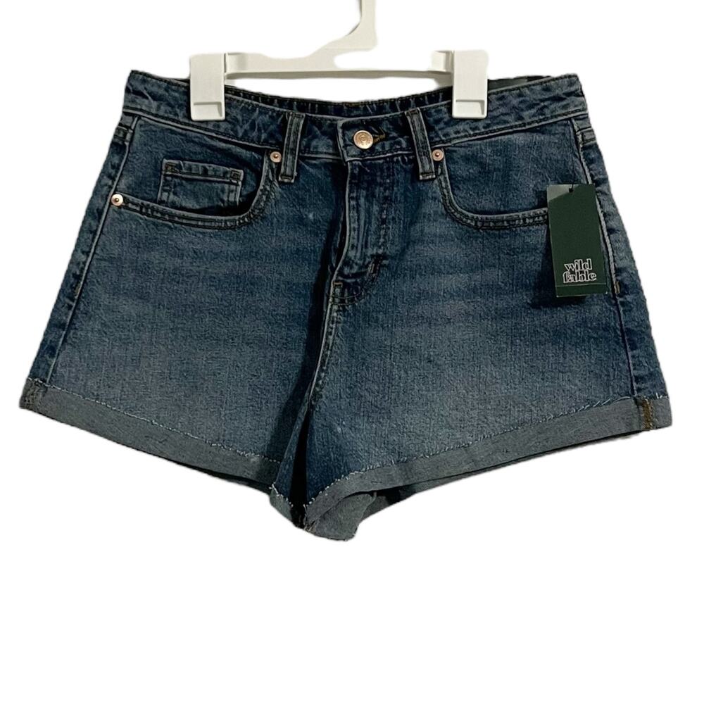 Wild Fable High Rise Rolled Cuff Denim Shorts Size 8 NWT